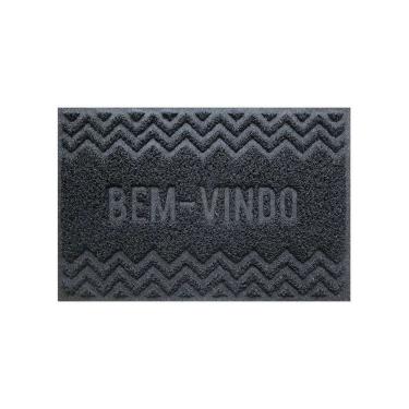 Imagem de Capacho De Porta Pvc Antiderrapante 60x40cm - Zig Zag Grafite