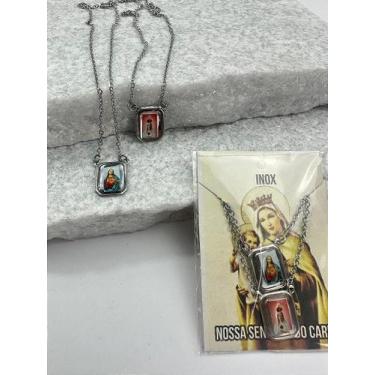 Imagem de Escapulário Nossa Senhora de Fátima - Aço Inox - 01 Unidade - no-brand
