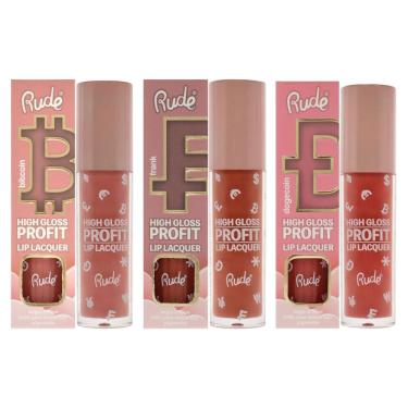 Imagem de Kit de verniz labial Rude Cosmetics High Gloss Profit 3 peças