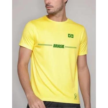 Imagem de Camiseta Camisa Algodão Feminina Masculina Adulto do Brasil Copa MD3 -