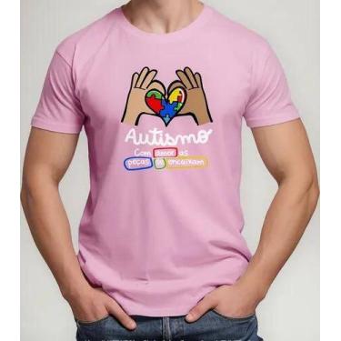 Imagem de Camiseta Camisa Algodão Feminina Masculina Adulto Campanha Abril Azul 
