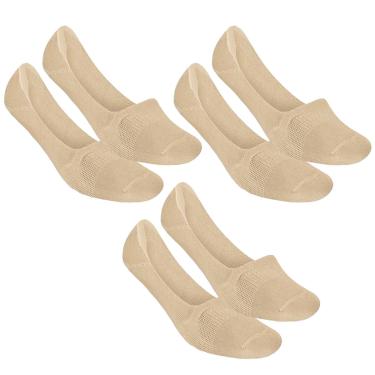 Imagem de Kit 3 Pares de Meia Selene Sapatilha Invisível Feminino - Nude