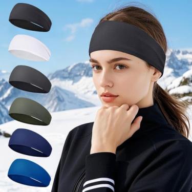 Imagem de Bandanas esportivas para homens e mulheres, faixa de cabeça fitness com absorção de suor, faixas de transpiração absorventes para corrida, ciclismo, esportes de futebol