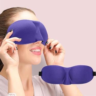 Imagem de Máscara de dormir para quem dorme de costas e de lado, 1 pacote, 100% de bloqueio de luz, máscaras oculares 3D para dormir, cobertura para olhos com pressão zero para mulheres e homens, leve e