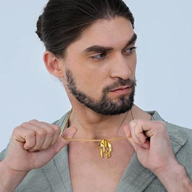 Imagem de Colar masculino retrô punk com máscara de capacete, One Size, Aço inoxidável, Sem Pedra Preciosa