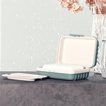 Imagem de Saboneteira de viagem com tampa - Recipiente de sabão de viagem com drenagem - Estojo portátil para viagens, acampamento, ao ar livre, academia, banheiro