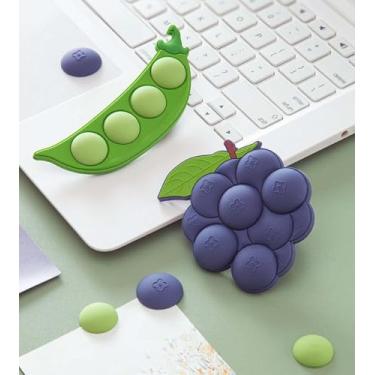 Imagem de Ímãs criativos de geladeira - estatuetas 3D de uva, ervilha, mirtilo - ímã de mensagem, adesivos magnéticos macios e ecológicos dobráveis