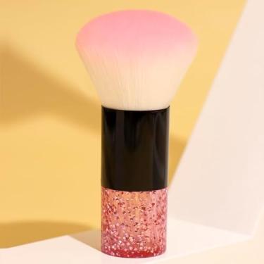 Imagem de Pincel de maquiagem em pó brilhante, cerdas sintéticas, mistura de beleza pluffy, pó solto, corretivo, creme cosmético, pincel de maquiagem para blush