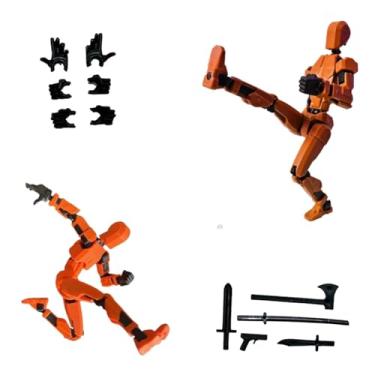 Imagem de Guerreiro Dummy 13 Articulado 3D Com Armas E Mão Extra Para Montar Brinquedo (Laranja)