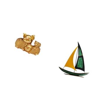 Imagem de Fenteer Escultura Moderna de Porco de Resina E Estatueta de de Ferro para Estante, Mesa, Peça Central, Ornamento Decorativo Colecionável