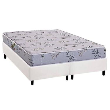 Imagem de Conjunto Box Queen: Colchão Espuma Herval D28 St. Louis + Base Crc Corano White (158x198)