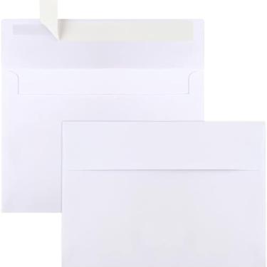 Imagem de Pacote com 20 envelopes 12 x 17 cm, envelopes brancos A7 para convites, imprimíveis, autoselados para casamentos, convites, fotos, cartões postais, cartões comemorativos, correspondências