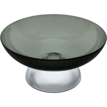 Imagem de Centro De Mesa Fruteira Home&co Com Pé Vidro 15x30x30cm Fumê