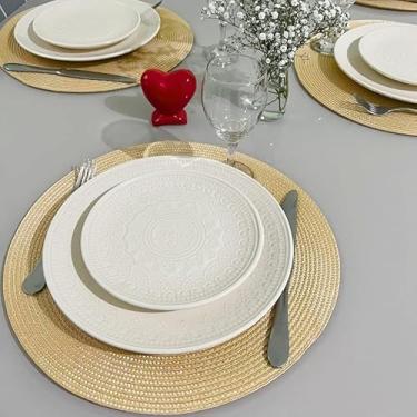 Imagem de Kit 6 Peças Sousplat Redondo 38cm – Jogo Americano Decorativo para Cozinha e Jantar | Descanso de Prato Elegante e Resistente, Diversas Cores Disponíveis(Champagne,Kit 4)