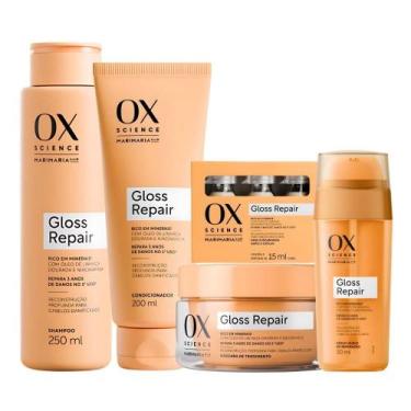 Imagem de Kit Ox Science Mari Maria Hair Gloss Repair: Shampoo 250ml, Condiciona