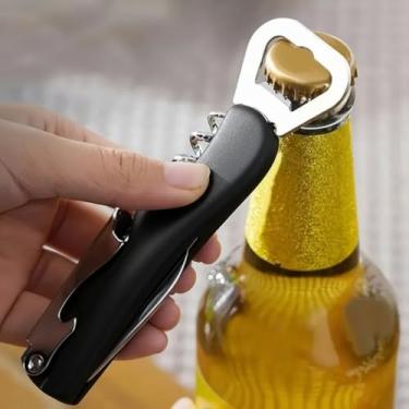 Imagem de Abridor de garrafas de aço inoxidável, ferramenta de saca-rolhas multifuncional, design criativo para vinho, cerveja e rolhas - ideal para restaurantes e bares, cortiça macia, escolha perfeita