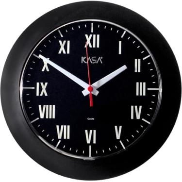 Imagem de Rélógio Moderno Romano de Parede Preto para Escritório, Sala e Cozinha