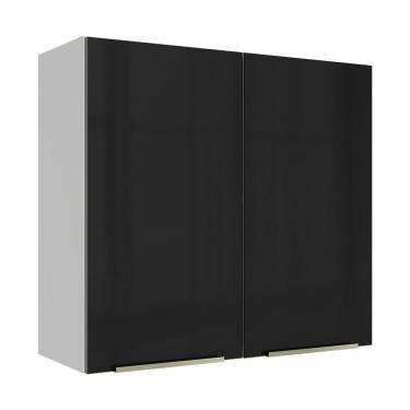 Imagem de Armário Aéreo 70 Cm 2 Portas Branco/preto Lux Madesa Branco/preto