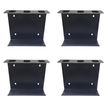 Imagem de Suporte Para Vinho Parede Kit 4 Preto Para 3 Garrafas