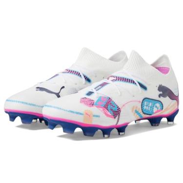 Imagem de PUMA Chuteiras de futebol masculinas Future 7 Match Firm Ground/Artificial Ground, Puma Branco-luminoso azul-veneno rosa efervescente melão-bluemazing, 42