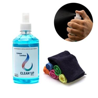 Imagem de Kit 1 Ótimo Limpa Lentes Óculos 500ml+ 2 Microfibra Envio Já - Clean U