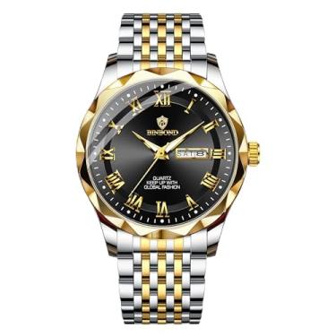 Imagem de W WOLF-CUB Relógio masculino de luxo, quartzo, à prova d'água, luminoso, cronógrafo, data, aço inoxidável, relógio de pulso masculino de quartzo, relógios esportivos masculinos, Preto, Negócios