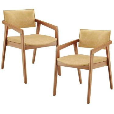 Imagem de Kit 02 Cadeiras Para Sala De Jantar Estar Living Giorgia L02 Couríssimo Casco Fendi - Lyam Decor