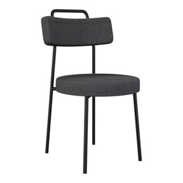 Imagem de Cadeira Sala De Jantar Kobe Estofada Com Encosto Linho Grafite - Abmaza