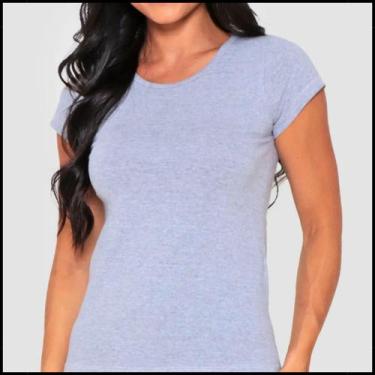 Imagem de Camisa Gola Rendonda Feminina Moda Básica Verão Estilosa Casual Para C