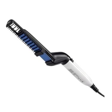 Imagem de Escova Alisadora Elétrica Profissional, Pente Térmico com Controle de Temperatura, Preto e Azul, para Modelagem de Cabelo