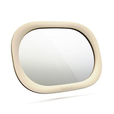 Imagem de Renzo Espelho de carro de bebê – Espelho de assento de carro traseiro para bebês – Extra grande, resistente a quebras, ajustável em 360°, instalação sem ferramentas – Serve na maioria dos carros, SUVs