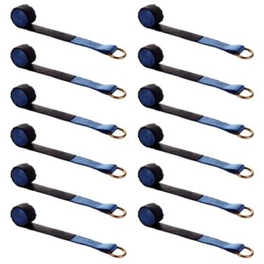 Imagem de GBACHOOSE Pacote com 12 tiras de laço de 5 cm x 2,5 m com anel D, tiras de anel D para elevação de roda, guincho, rollback, caminhão de reboque (11, 0 kg, azul)