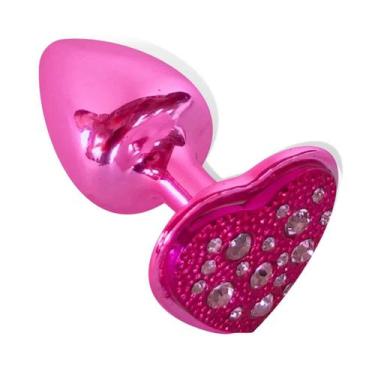 Imagem de Plug Anal Coração com Pedra Cravejada - Hard, Rosa