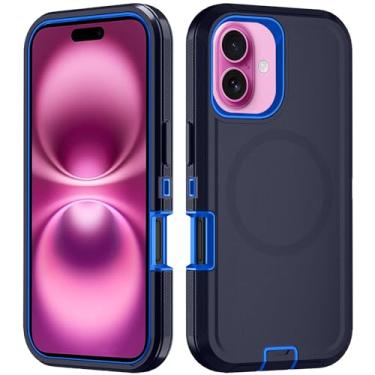 Imagem de Asuwish Capa de celular para iPhone 16 Plus de 6,7 polegadas com protetor de tela de vidro temperado Capa magnética híbrida à prova de choque acessórios para celular i Phone16 16+ i16 + 16Plus