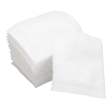 Imagem de ZJchao 100 Unidades de Almofadas de Maquiagem de Algodão, Almofadas de Algodão Redondas Sem Fiapos Macios Com Bolso para Os Dedos, Dupla Face para Limpeza Facial, Remoção de (100 peças)