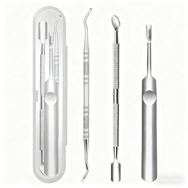 Imagem de Kit profissional de cortador de unhas e pedicure, 4 peças de ferramentas cirúrgicas de aço inoxidável para cuidados com os pés com lixa de unha para unhas grossas, conjunto de tratamento de cuidados