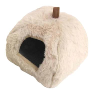 Imagem de Generic Cama quente para hamster, casinha para animais de estimação, abrigo interno, rede suspensa, esconderijo para ratos, porquinhos-da-índia, Bege