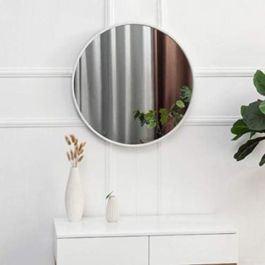 Imagem de Espelho redondo moderno com moldura de metal espelho de banheiro espelho de barbear decorativo para sala de estar ou quarto espelho de maquiagem de entrada
