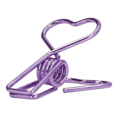 Imagem de Acouto Conjunto Elegante de Clipes de Papel de 20 Unidades - Uso de Clipes de Metal, Forte Força de Fixação, Ecologicamente Correto, Organização Ideal de Documentos, Ingressos e Muito Mais (Roxo)