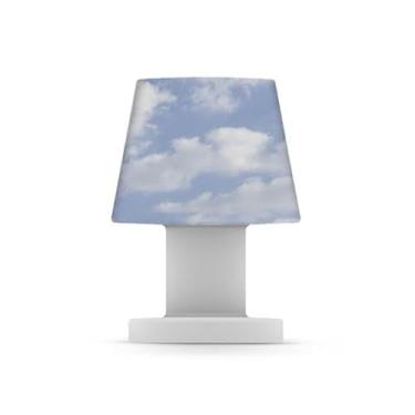 Imagem de Luminária Abajur de Mesa Pequena Nuvens Bivolt com Capa Removível – Luz Suave para Quarto e Escritório