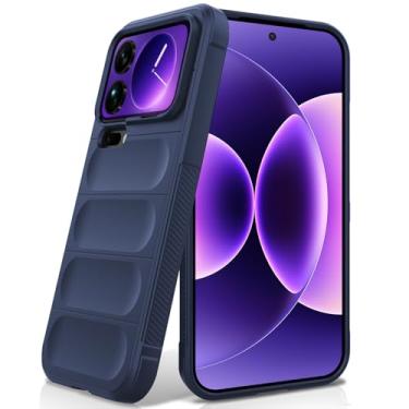 Imagem de BonYonka Capa de silicone para Xiaomi 17 Pro Max, forro de microfibra antiarranhões, capa à prova de choque com proteção para câmera, azul