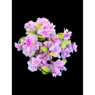 Imagem de Cordão de Flores Artificial 2m com Rosas Primavera Outono – Decoração para Casamentos Festas e Jardim Vertical (rosa cerejeira)