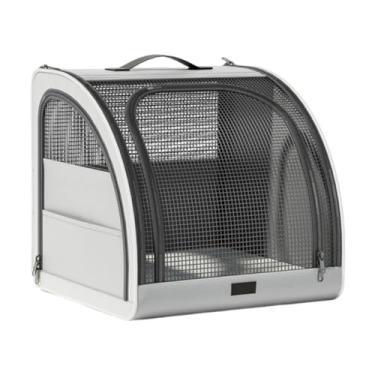 Imagem de Stgfyxgs Bolsa de transporte para viagem, mochila para gatos, mochila para animais de estimação, transportadora portátil para cães pequenos ao ar livre, Cinza