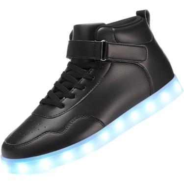 Imagem de APTESOL Tênis unissex de LED High Top Light Up para mulheres e homens, Preto, 5.5 Women/4 Men