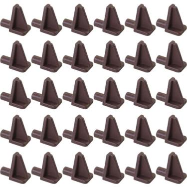 Imagem de DGBRSM 30 peças, pino de suporte de prateleira, prego de plástico marrom de 5 mm, adequado para armários de móveis, guarda-roupas, estantes de livros