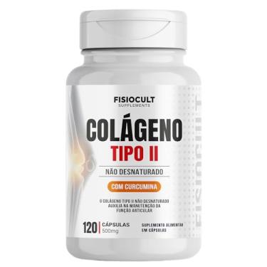 Imagem de Colágeno Tipo 2 Não Desnaturado c/Curcumina 120 Cápsulas 500mg Suplemento Alimentar Cápsulas Sem Glúten