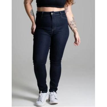 Imagem de Calça Jeans Feminina Sawary Original Plus Size Cintura Alta Com Lycra 