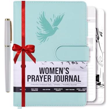 Imagem de Diário de oração Prazoli para mulheres - Livro diário devocional para mulheres, batismo religioso, presentes cristãos e materiais de estudo da Bíblia para anotações da igreja, acessórios de caderno