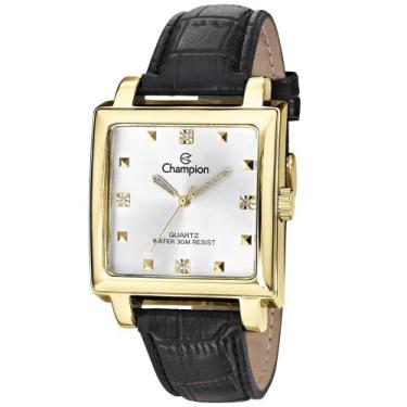Imagem de Relógio Champion Feminino Ref: Cn28106h Retangular Dourado
