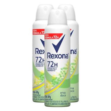 Imagem de Kit 3 Desodorante Antitranspirante Aerosol Feminino Rexona Erva Doce 7